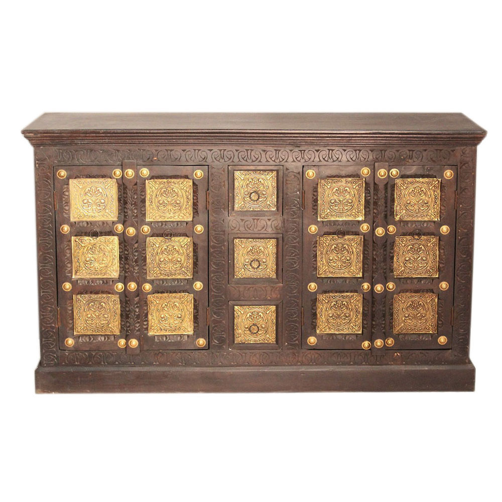 Antique Brass Embossed Sideboard Large