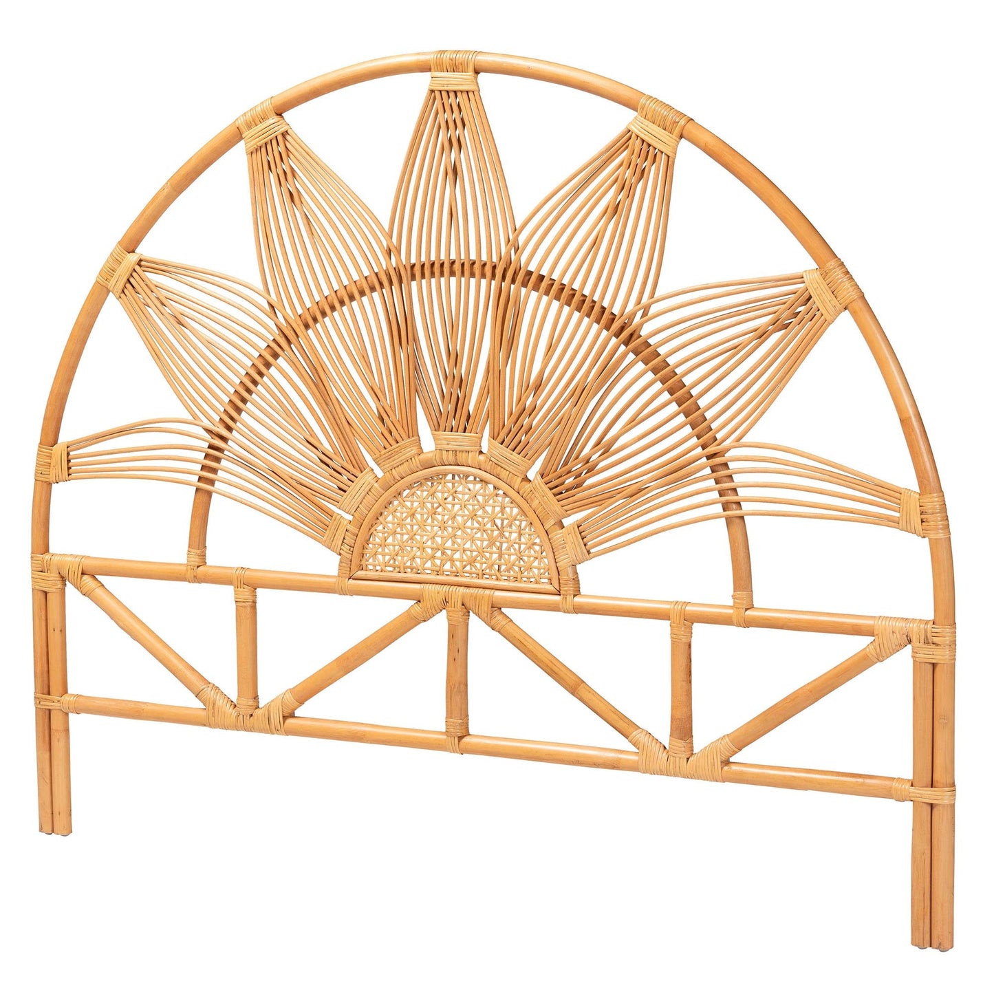 CALVIN & BAY MODERN BOHEMIAN NATURAL RATTAN STANDALONE HEADBOARD