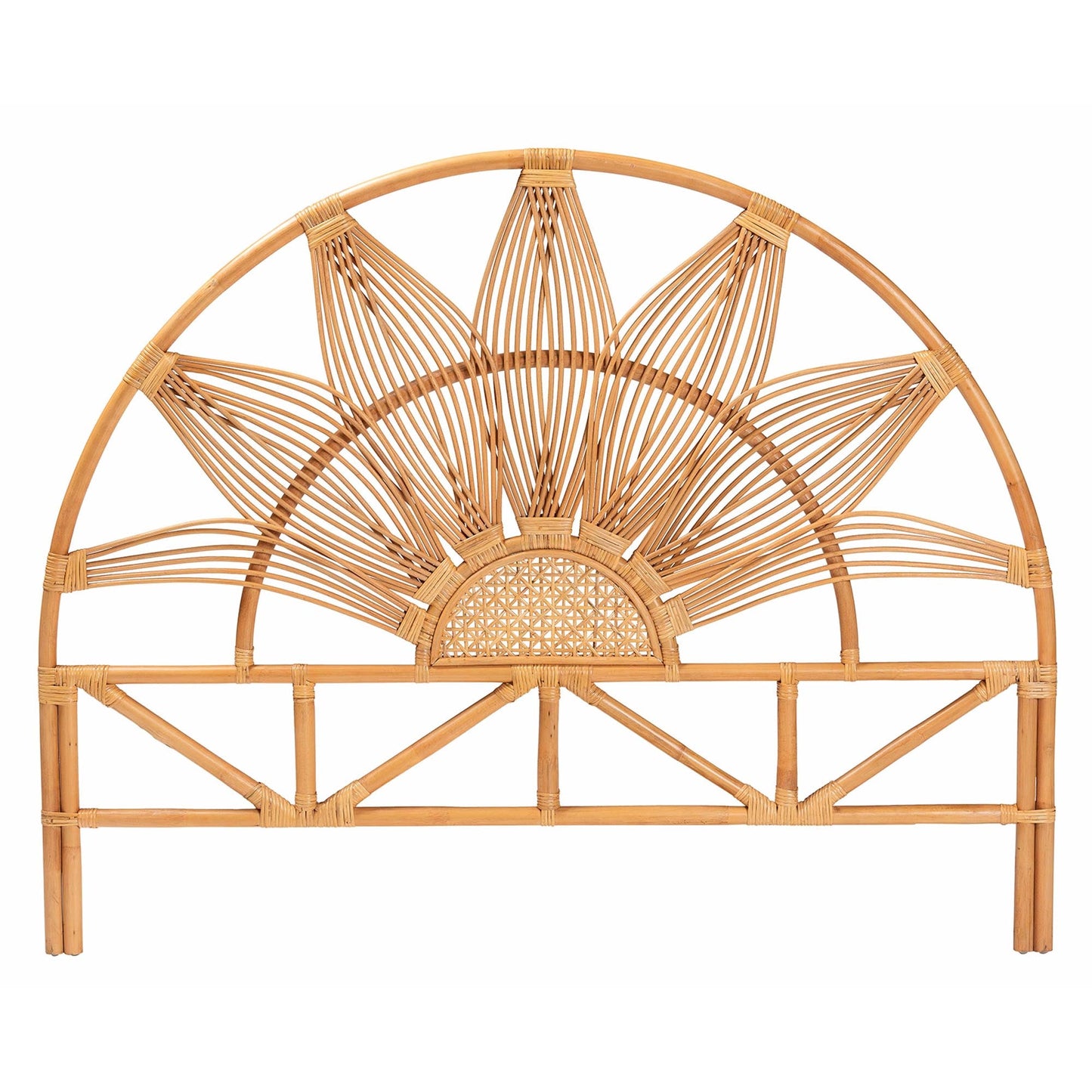 CALVIN & BAY MODERN BOHEMIAN NATURAL RATTAN STANDALONE HEADBOARD