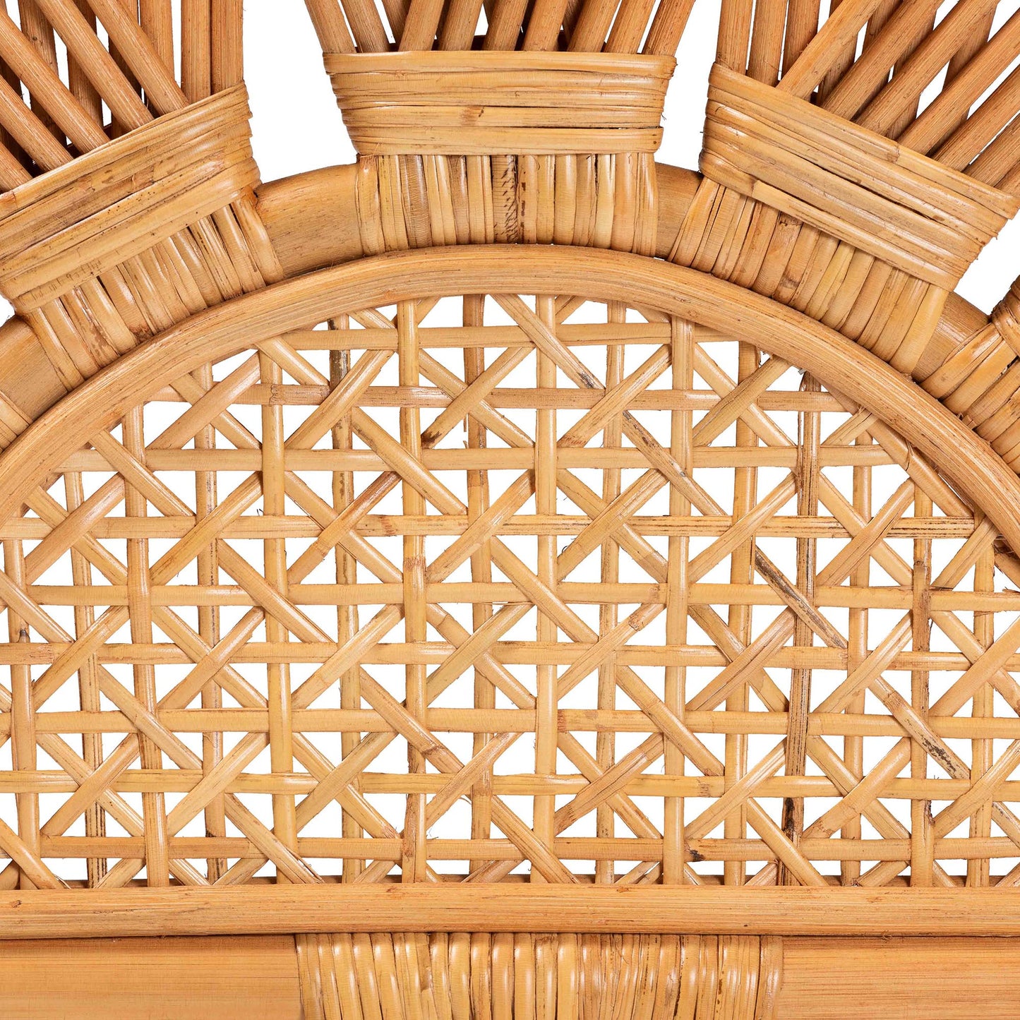 CALVIN & BAY MODERN BOHEMIAN NATURAL RATTAN STANDALONE HEADBOARD