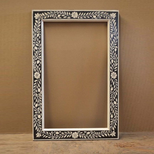 Espejo de pared floral pintado a mano NEGRO