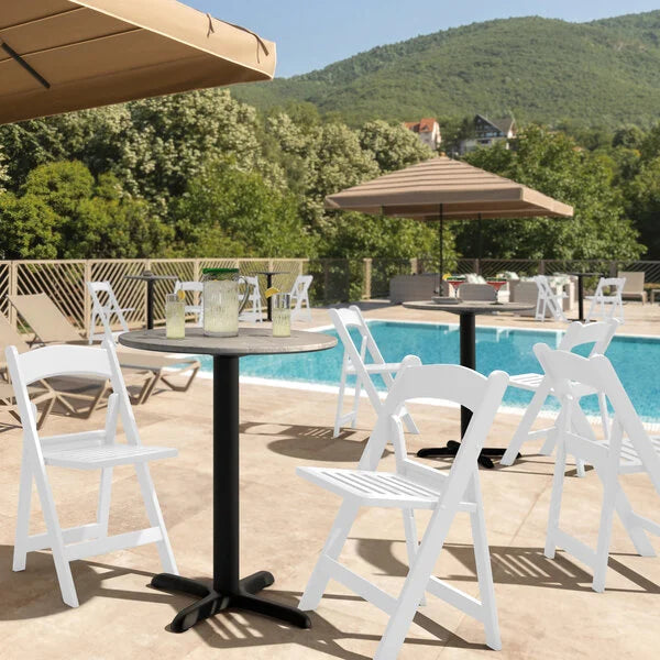 The Eli Slatted Outdoor Resin Folding Chair