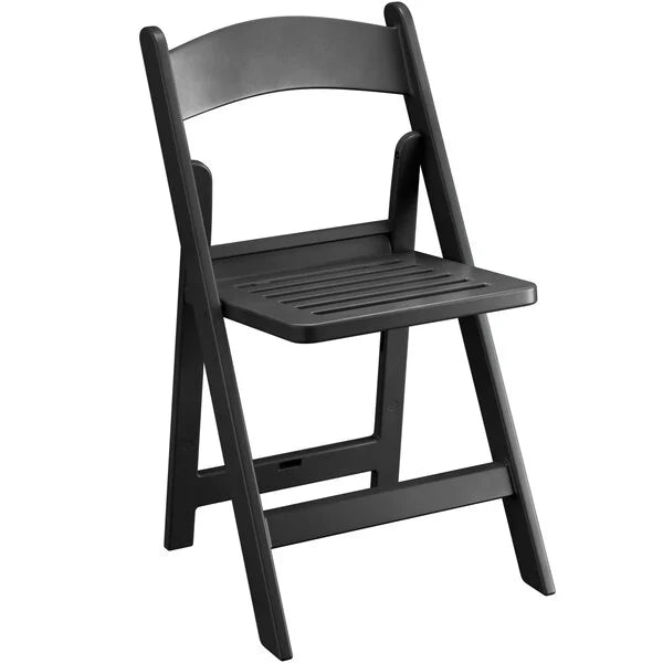 The Eli Slatted Outdoor Resin Folding Chair