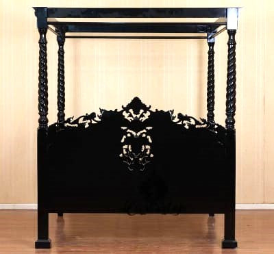 Kabak Gothic Hand Carved Solid Wooden Canopy Bed