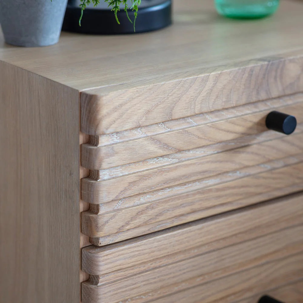 Dura Solid Wood Natural 2 Drawer Bedside Table