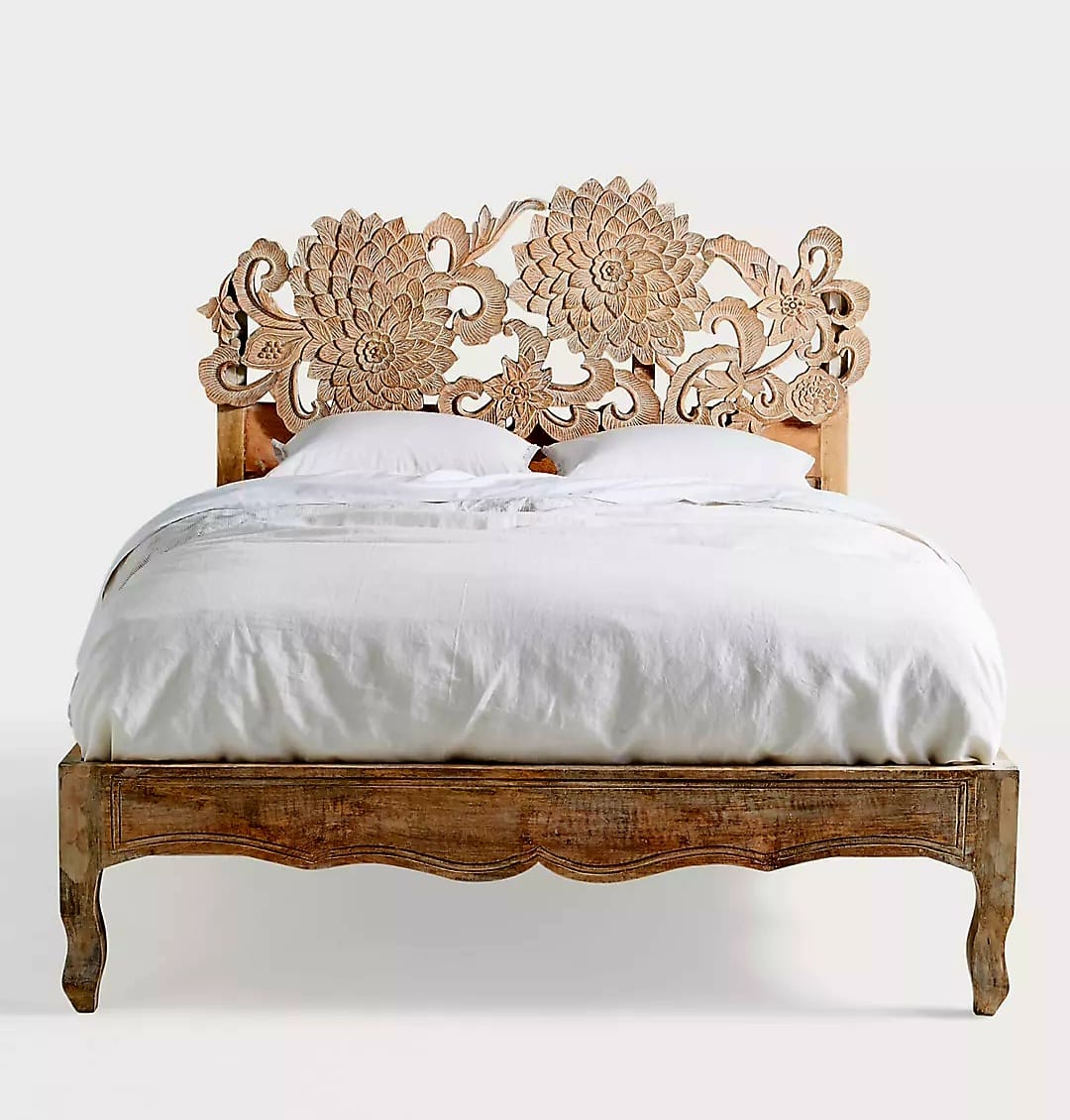 Cama Lotus de madera de mango hecha a mano