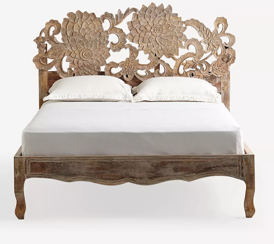 Cama Lotus de madera de mango hecha a mano
