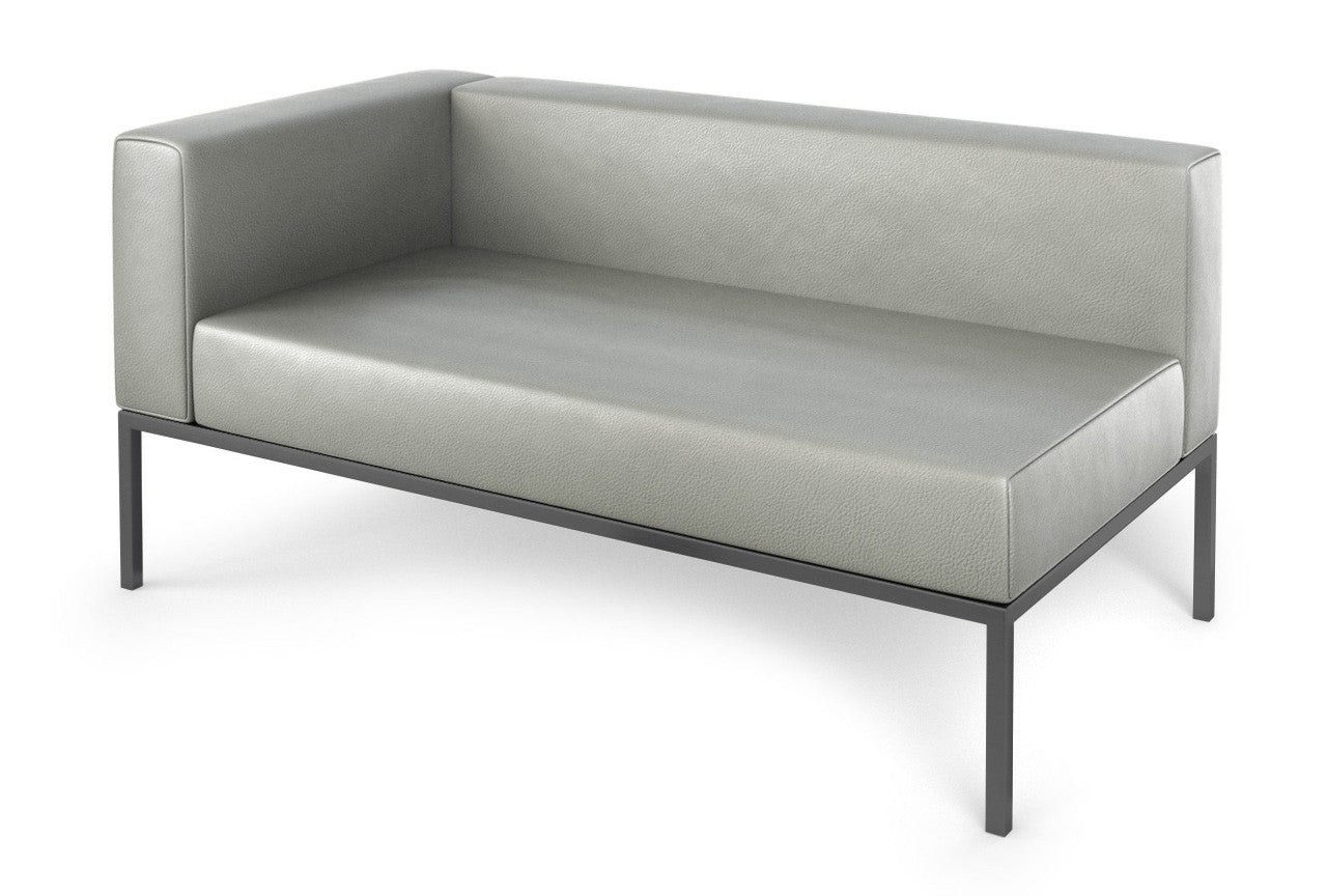 Illia Modular Lounge Fully-Welded Gunmetal Frame Left Side Bench