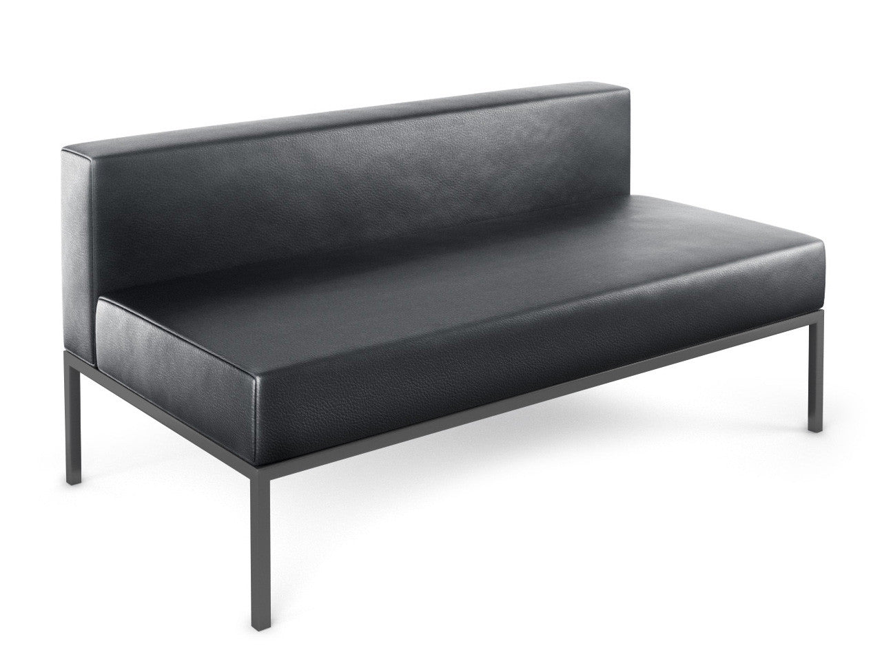 Illia Modular Lounge Armless Extension Fully Welded Gunmetal Frame