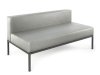 Illia Modular Lounge Armless Extension Fully Welded Gunmetal Frame