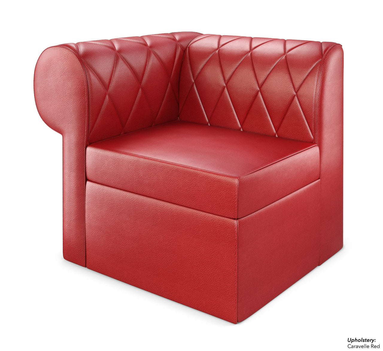 The Venice Diamond-Tufted Modular Lounge Left Side Extension With Rounded Arm
