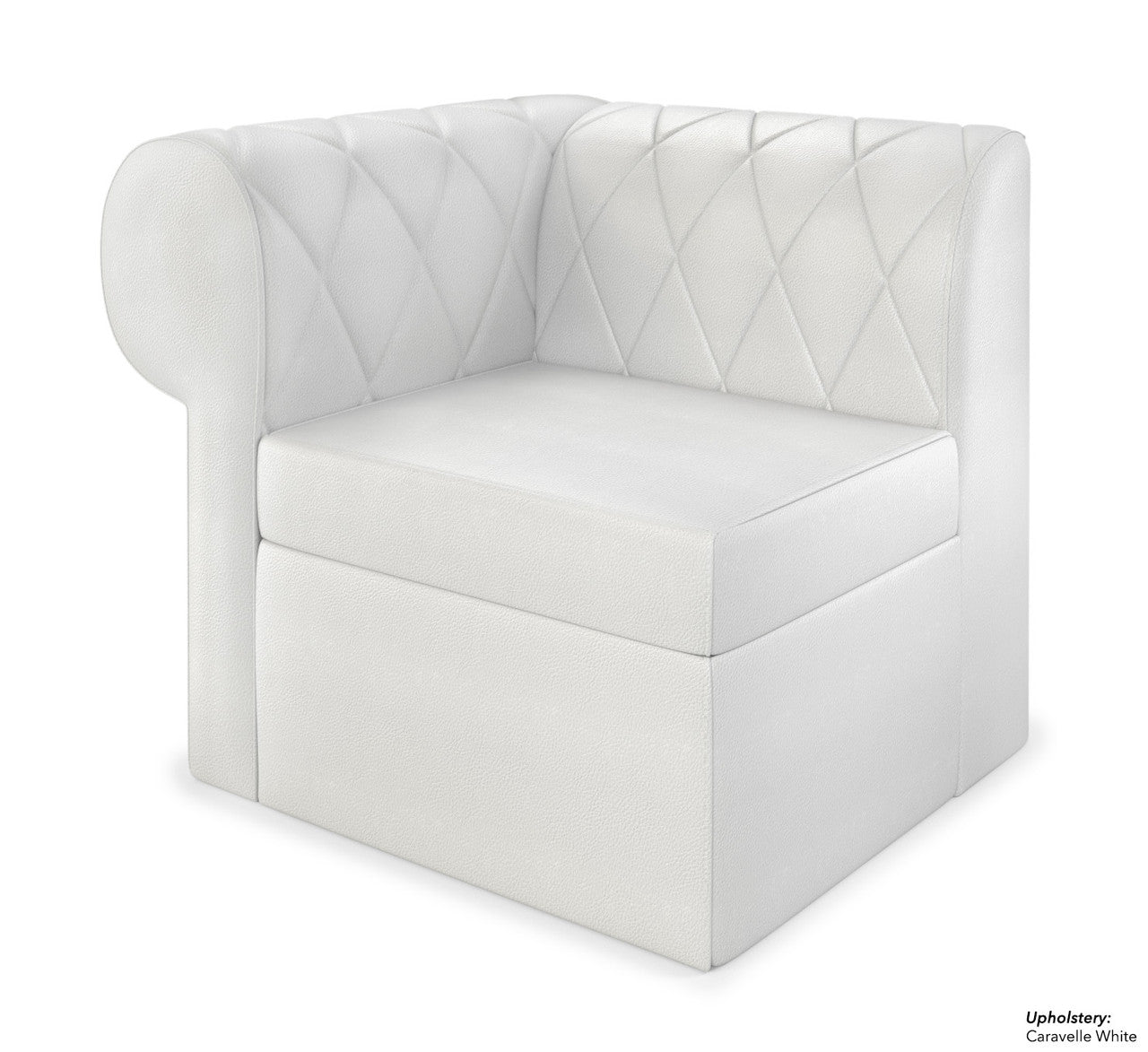 The Venice Diamond-Tufted Modular Lounge Left Side Extension With Rounded Arm