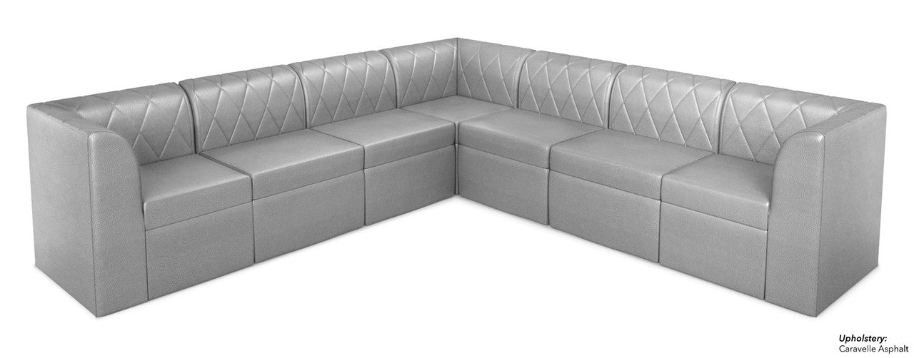 The Venice Diamond-Tufted Modular Lounge Seating Arrangement G1 with Straight Arms