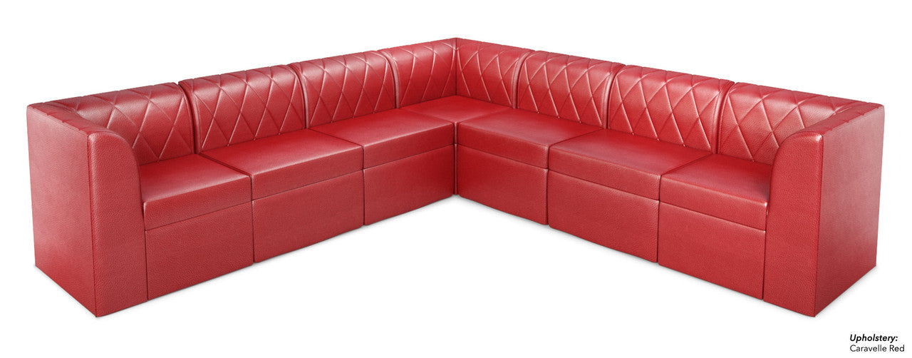 The Venice Diamond-Tufted Modular Lounge Seating Arrangement G1 with Straight Arms