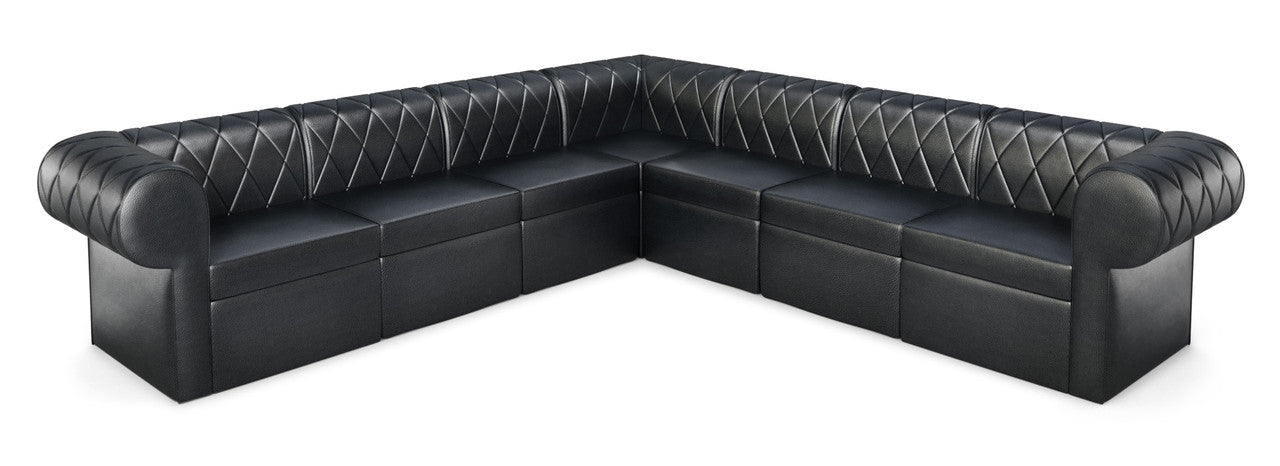The Venice Diamond-Tufted Modular Lounge G1 Seating Arrangement with Rounded Arms