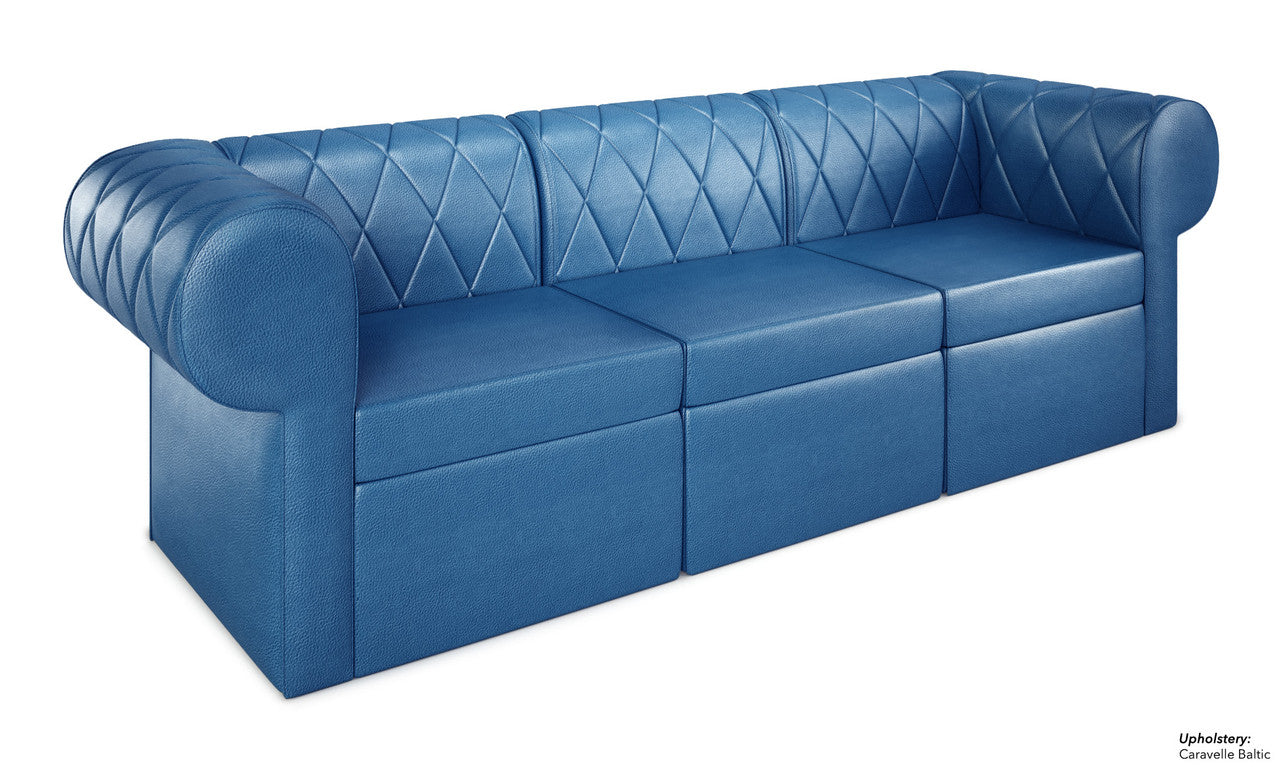 The Venice Diamond-Tufted Modular Lounge Sofa with Rounded Arms
