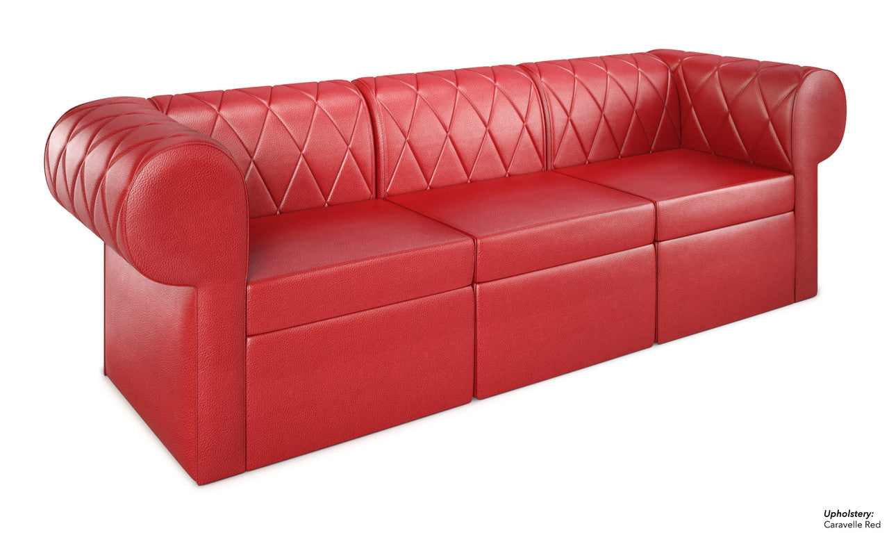 The Venice Diamond-Tufted Modular Lounge Sofa with Rounded Arms