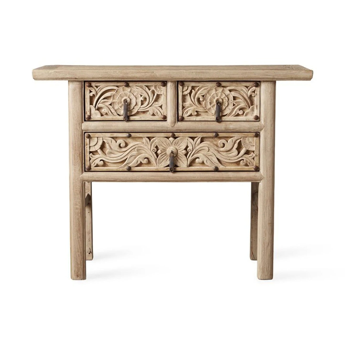Mesa de recibidor de madera maciza tallada a mano de Rasruman