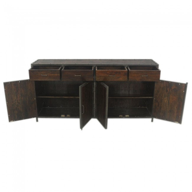 Angle Metal And Timber Sideboard XL Chocolate-180-40-90