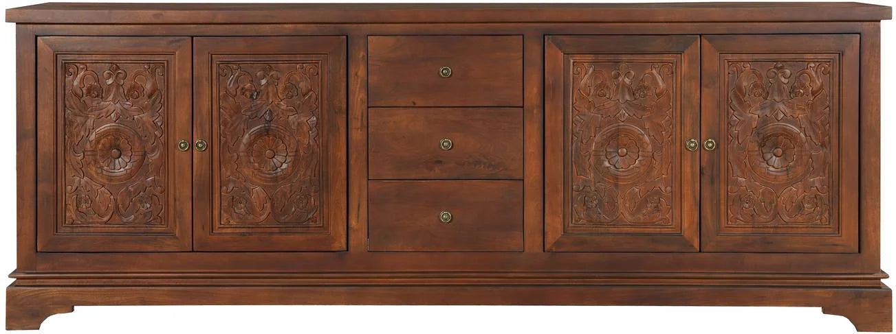 Ariana Hand Carved 3 Drawer Cabinet Sideboard