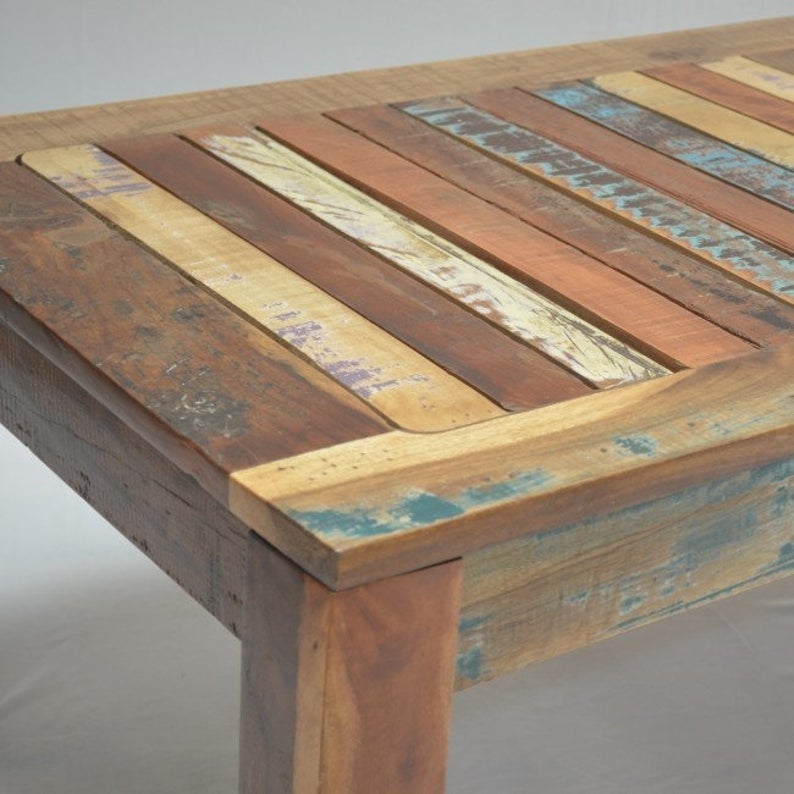 Mesa de centro rectangular de madera recuperada Nirvana
