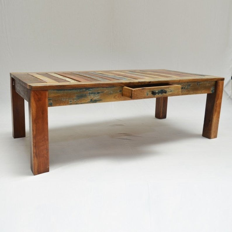 Mesa de centro rectangular de madera recuperada Nirvana