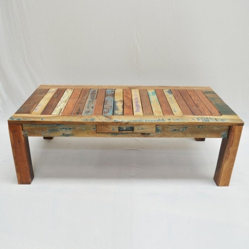 Mesa de centro rectangular de madera recuperada Nirvana