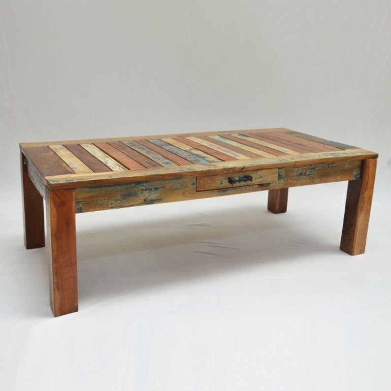 Mesa de centro rectangular de madera recuperada Nirvana