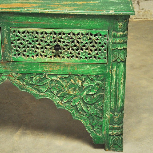 Mesa de recibidor tallada estilo Mehrab con cajones