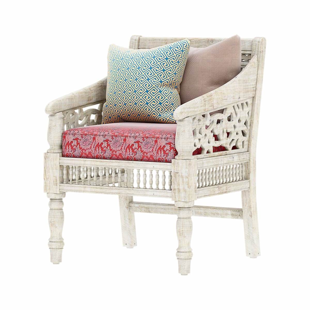 Pennsylvania Solid Wood Hand carved Moroccan Accent Chair