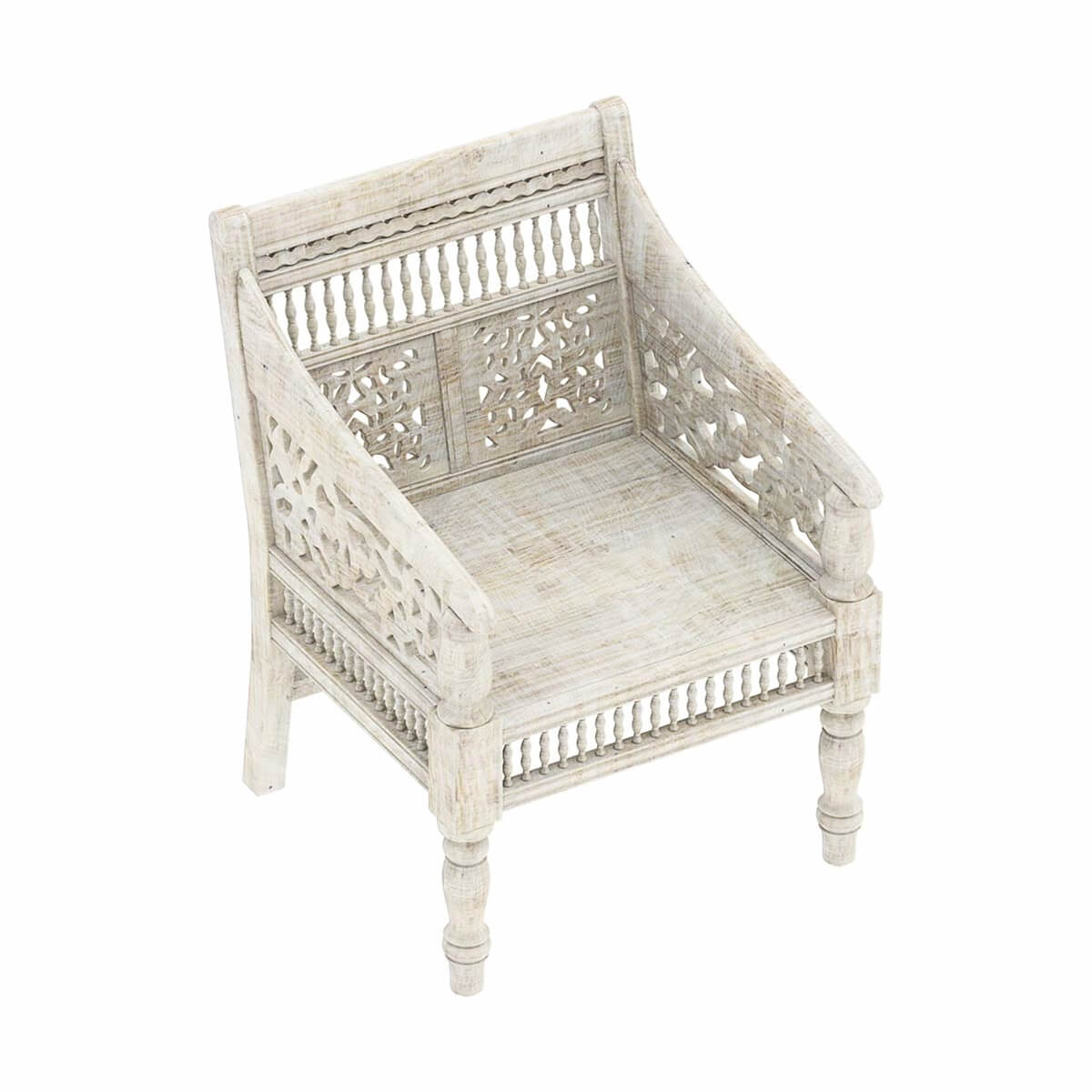 Pennsylvania Solid Wood Hand carved Moroccan Accent Chair