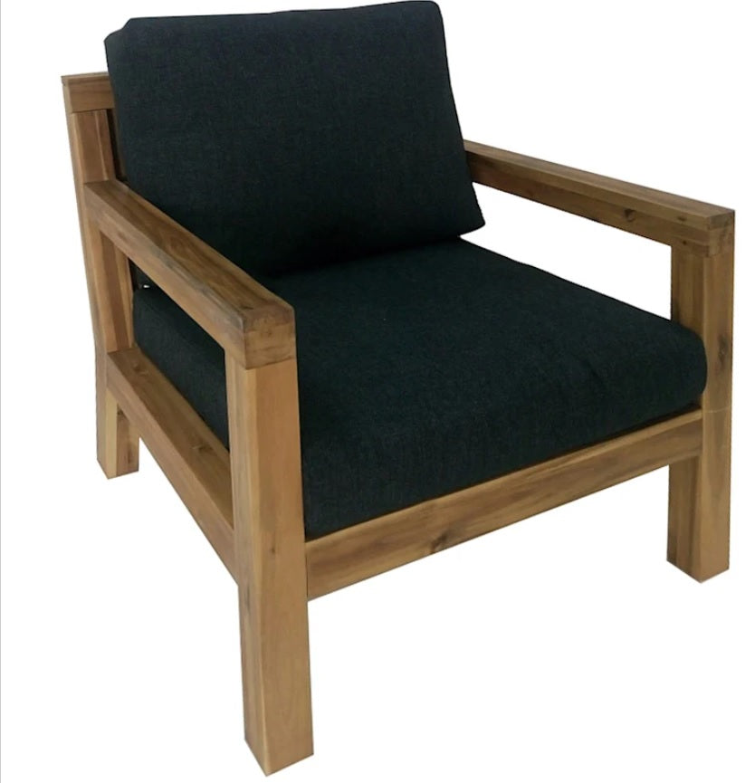 Sillón y cojín de madera de acacia ANITA