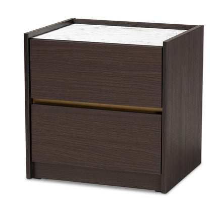 Asma 2 Drawer solid wooden bedside / nightstand