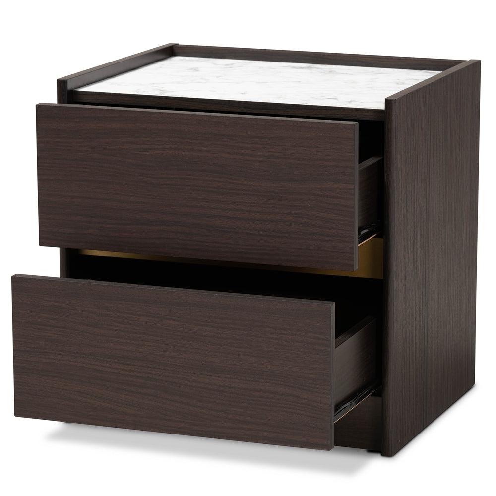 Asma 2 Drawer solid wooden bedside / nightstand