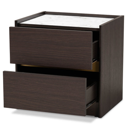 Asma 2 Drawer solid wooden bedside / nightstand