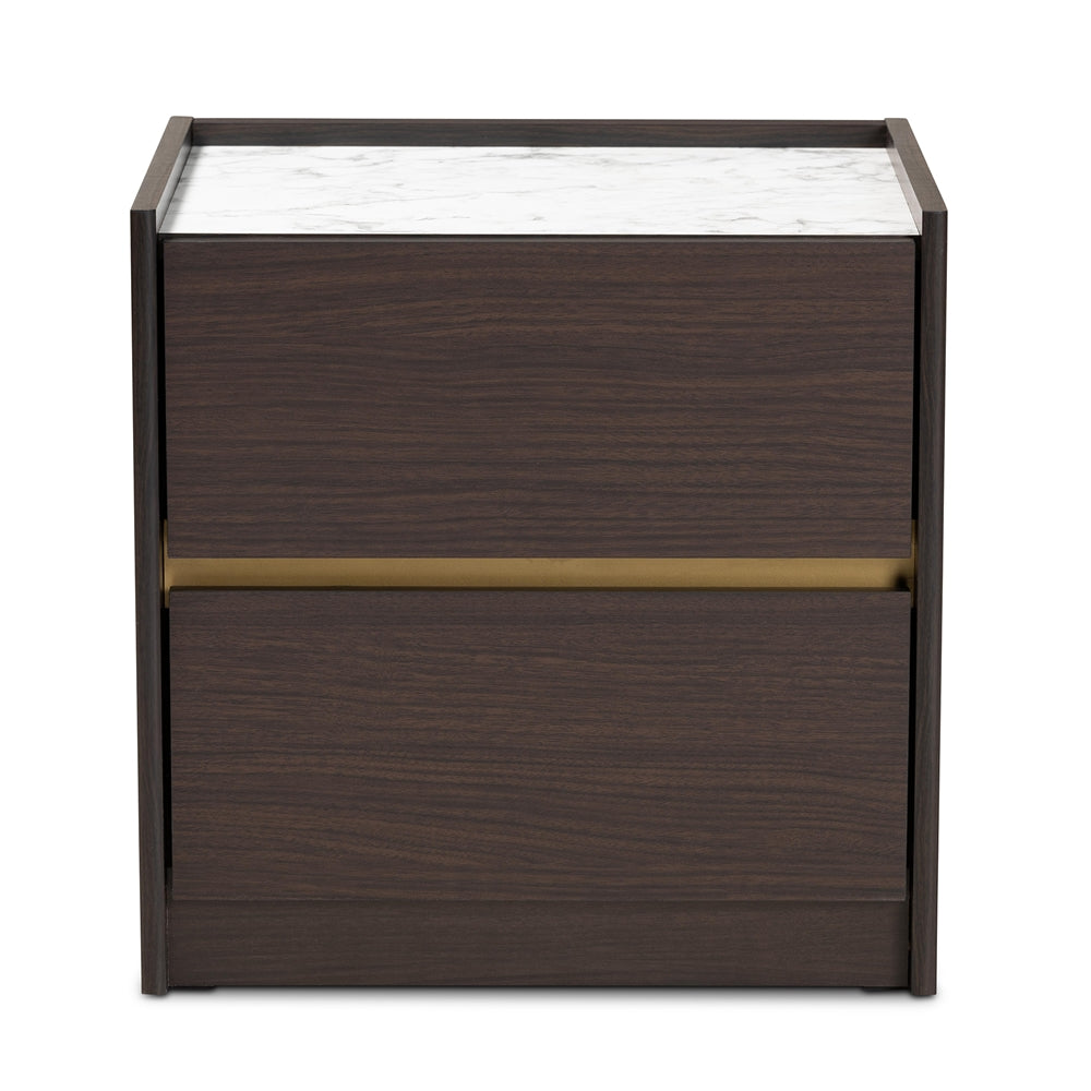 Asma 2 Drawer solid wooden bedside / nightstand