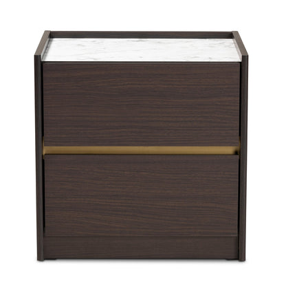Asma 2 Drawer solid wooden bedside / nightstand