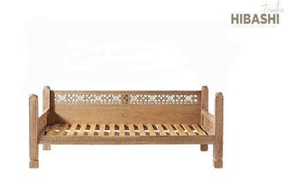 Hand Carved Canopy Style Solid Wooden Daybed / Out Door Seating/ Hand Made Daybed
