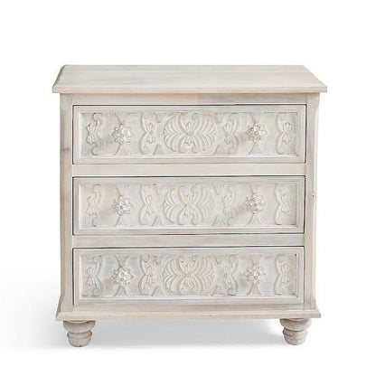 CAPIZ Hand Carved 3 Drawer Dresser