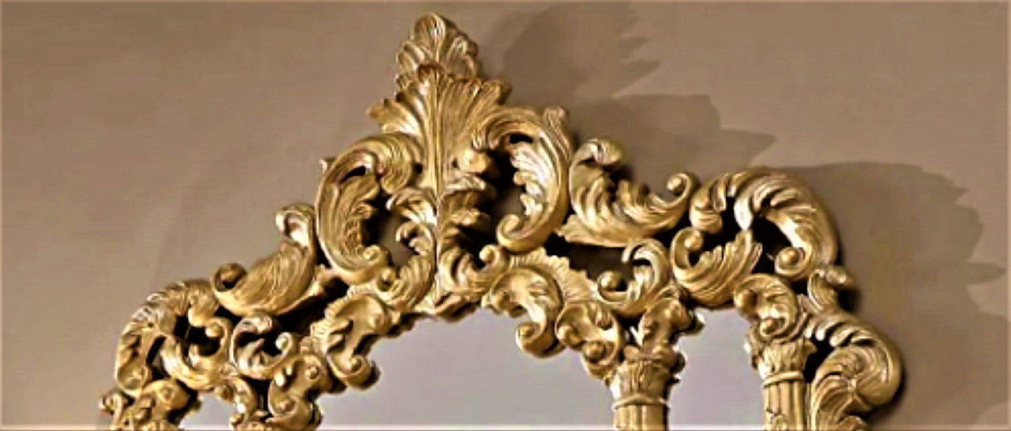 REYNA Metallic Antique Gold Traditional Mirror