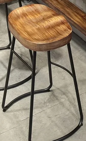 Banga Retro Rectangular Bar Table Natural Industrial Pub Table