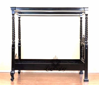 Kabak Gothic Hand Carved Solid Wooden Canopy Bed