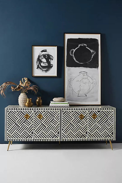 Zallaq Bone Inlay Media Console
