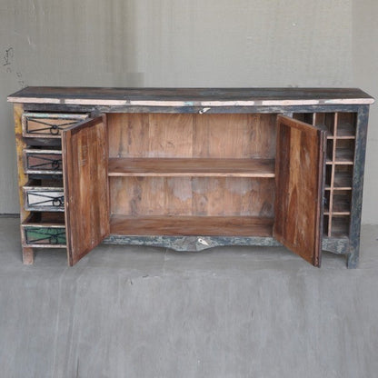 Rustica Multicolored Wooden Sideboard