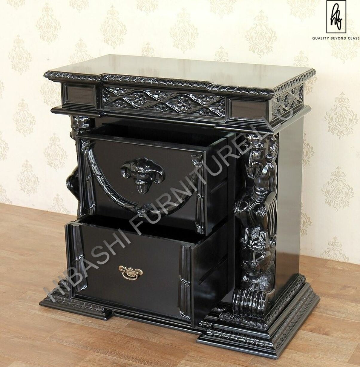 DAZE Hand Carved Gothic Nightstand