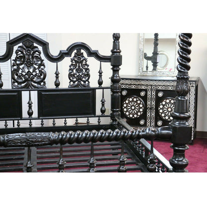 Mace Indian Colonial Posters Bed Hand Carved