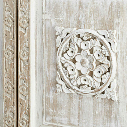 Floral Design Hand Carved Small Sideboard