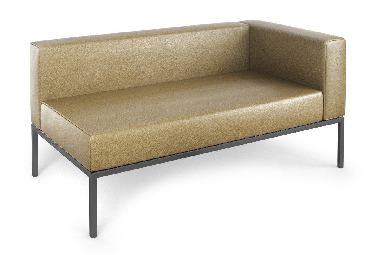 Banco modular Illia Lounge con estructura de metal de cañón totalmente soldado y lado derecho