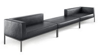 Sofá modular Illia con estructura de metal de cañón completamente soldado y centro abierto