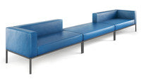 Sofá modular Illia con estructura de metal de cañón completamente soldado y centro abierto